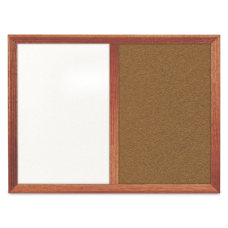 United Visual Products Enclosed Corkboard, 1 Door, 18"x24", 4" Fra UV3421-BLACK-RUBBER
